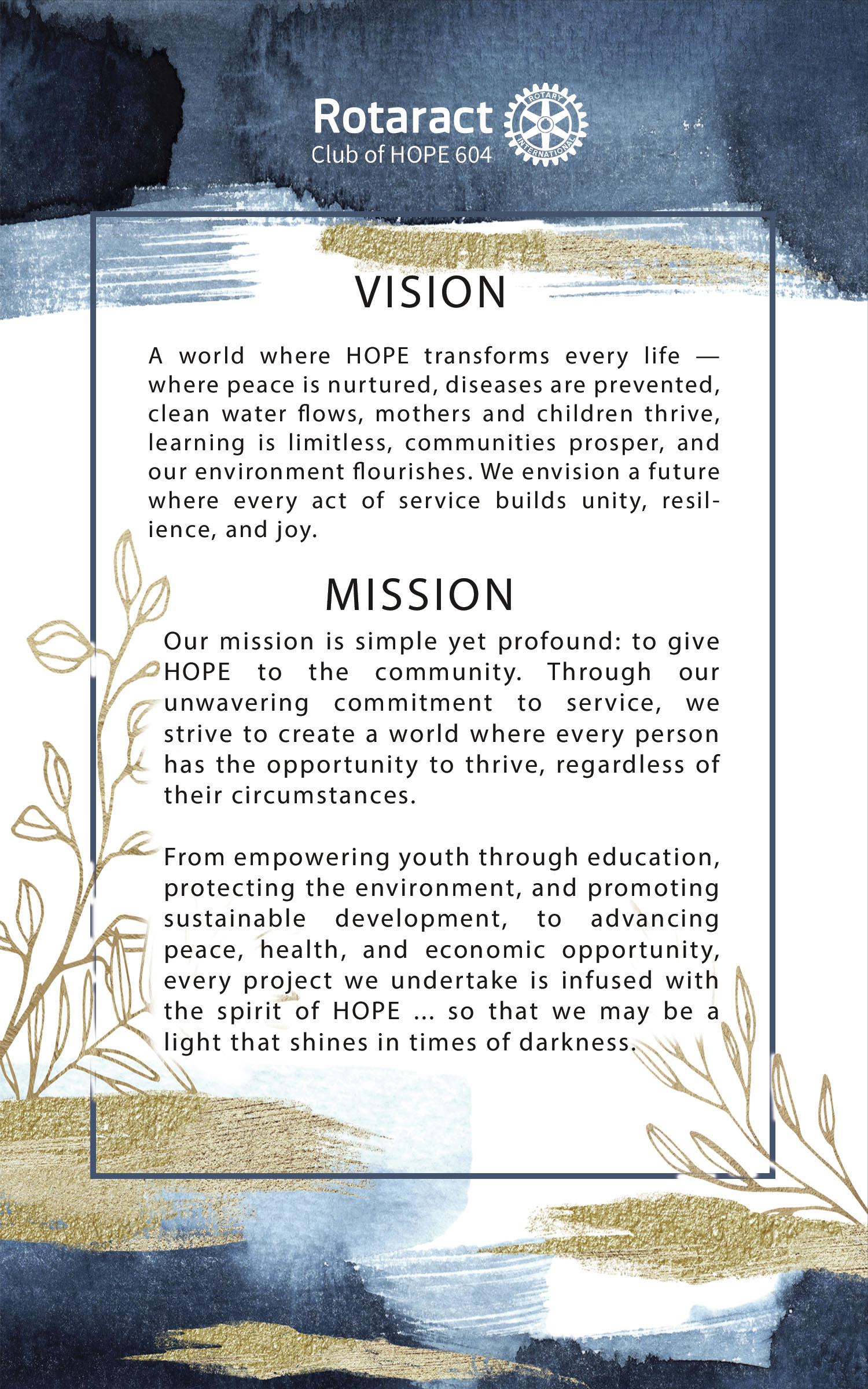 Rotaract Club of HOPE 604,Rotaract HOPE 604,HOPE 604 Rotaract